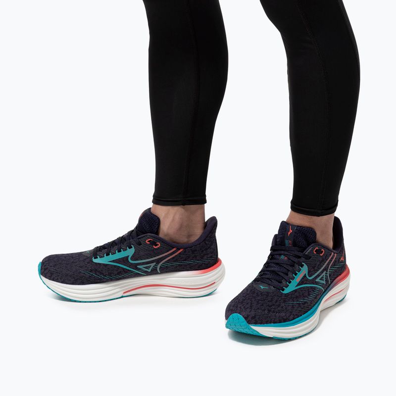 Herren Laufschuhe Mizuno Wave Rider 29 odyssey grau/Ccapri breeze/calypso coral 10