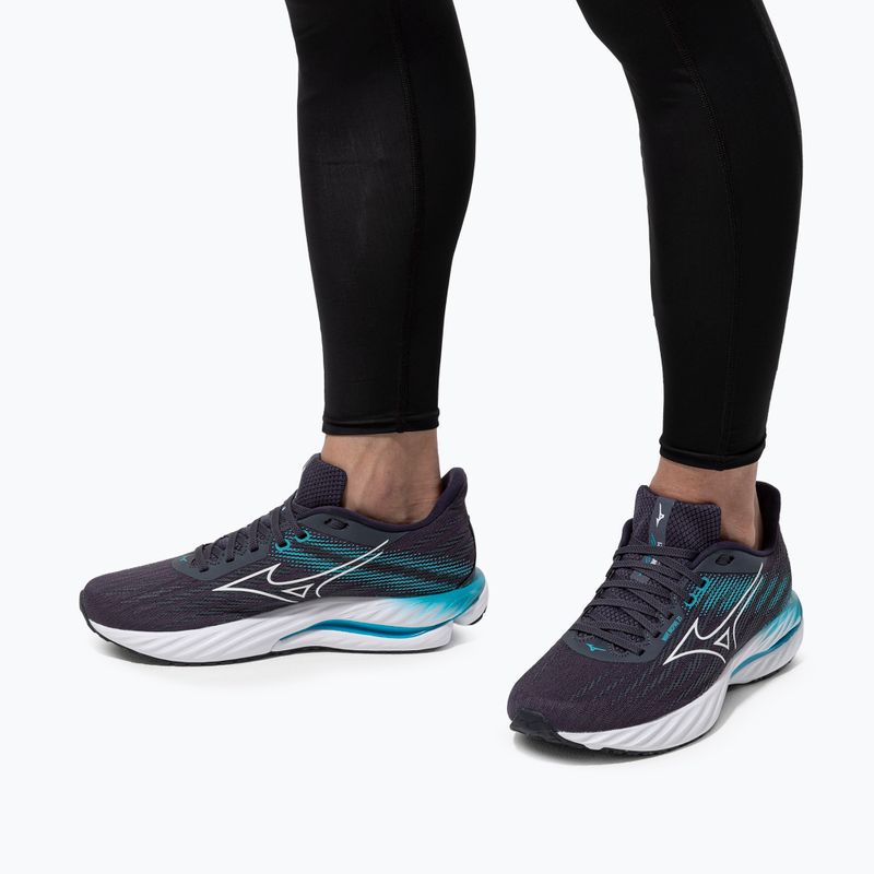 Herren Laufschuhe Mizuno Wave Inspire 21 odyssey grau/weiß/capri breez 15