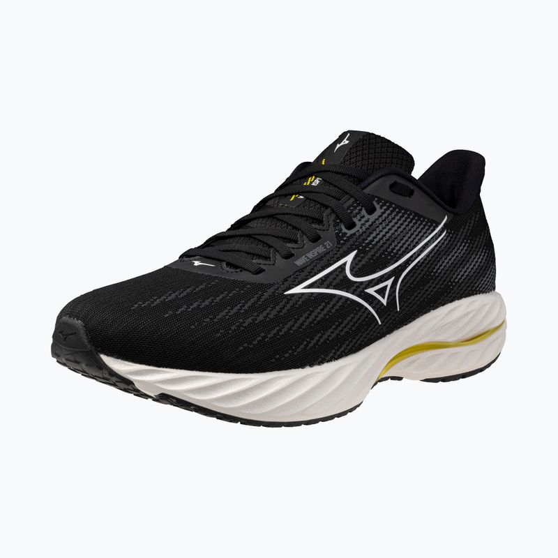 Herren Laufschuhe Mizuno Wave Inspire 21 schwarz/weiß/vibrant gelb 10