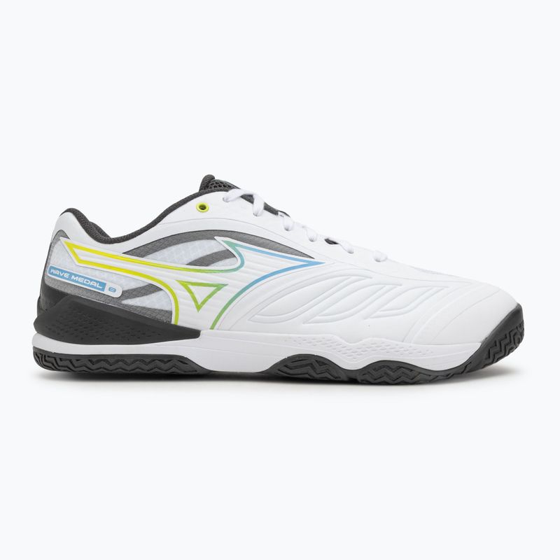 Tennisschuhe Mizuno Wave Medal 8 weiß/all aboard/schwarz sand 2