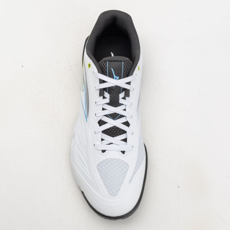 Tennisschuhe Mizuno Wave Medal 8 weiß/all aboard/schwarz sand 5