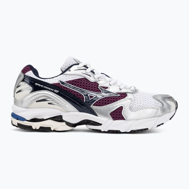 Mizuno Wave Rider 10 Laufschuhe white/baritone blue/dark purple 2
