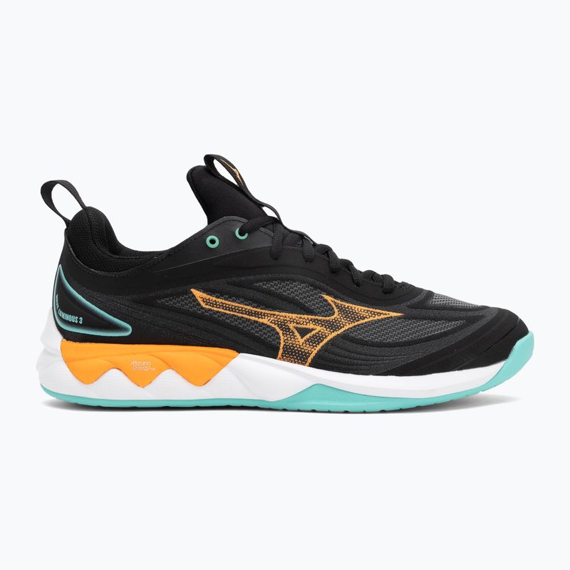 Mizuno Wave Luminous 3 Volleyballschuhe schwarz/tangelo/eisgrün 2