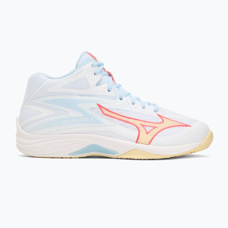 Damen Volleyball Schuhe Mizuno Thunder Blade Z Mid weiß/calypso coral/pale banana 2
