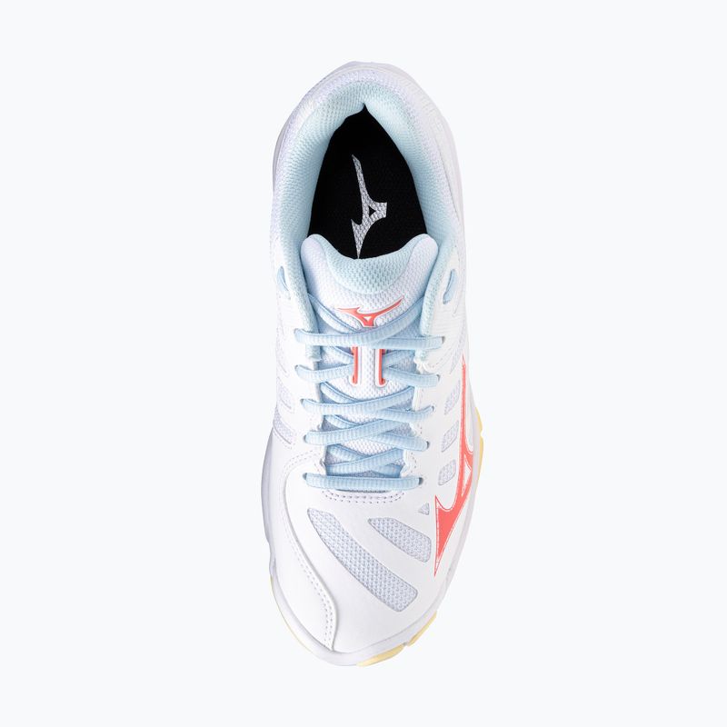 Damen Volleyballschuhe Mizuno Wave Voltage 2 weiß/calypso coral/pale banana 5