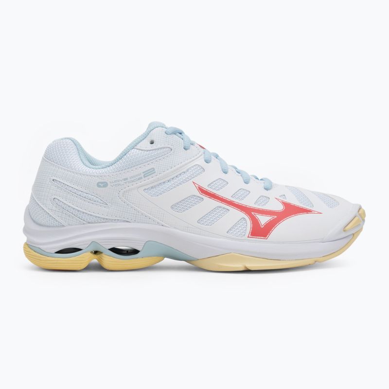 Damen Volleyballschuhe Mizuno Wave Voltage 2 weiß/calypso coral/pale banana 2