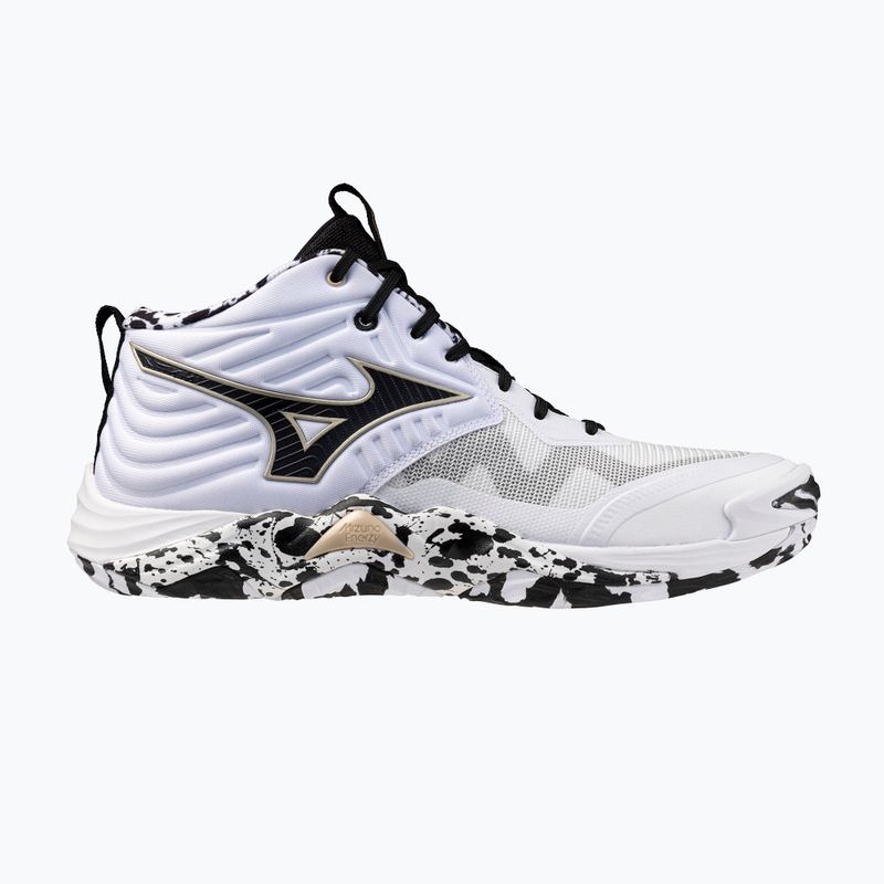 Volleyballschuhe Mizuno Wave Momentum Elite Mid white/black/gold 8