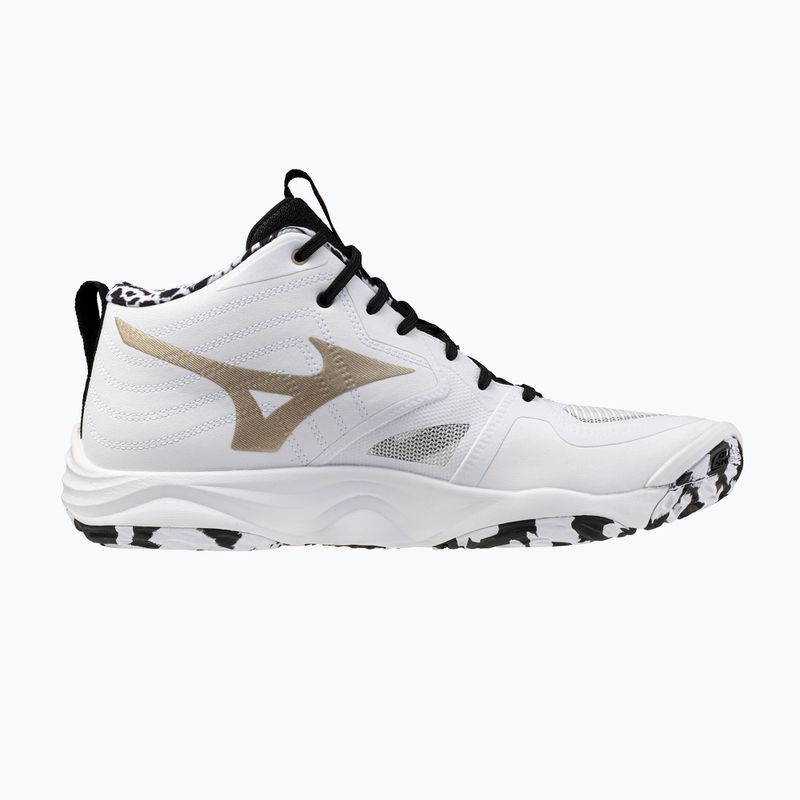 Volleyballschuhe Mizuno Wave Momentum Elite Mid white/black/gold 9