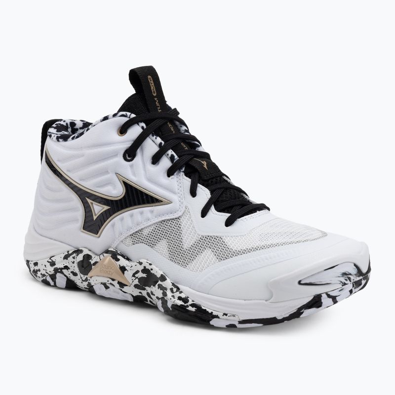 Volleyballschuhe Mizuno Wave Momentum Elite Mid white/black/gold