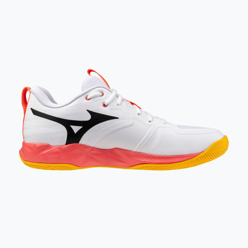 Mizuno Wave Momentum Pro Volleyballschuhe weiß/feurige Koralle 2/Zitrus 2