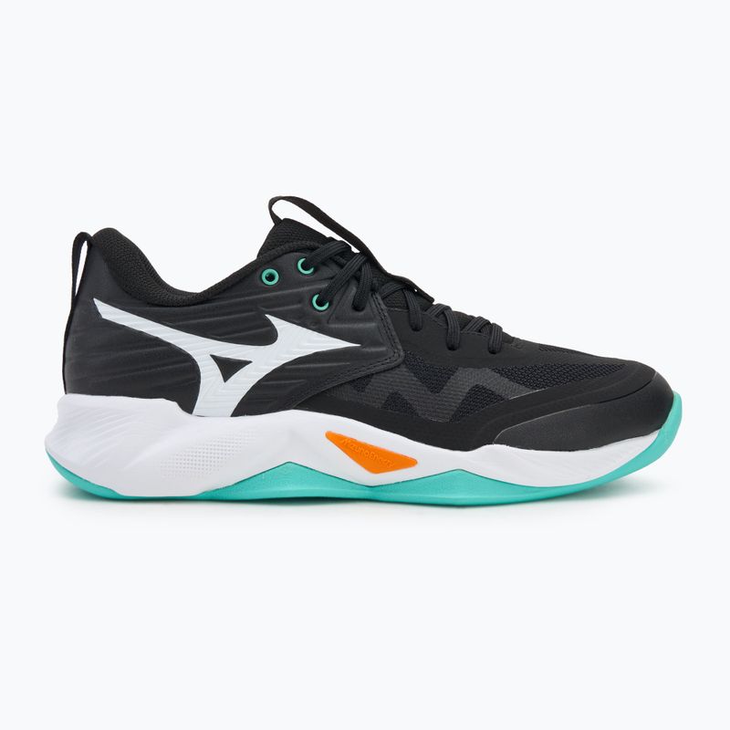 Mizuno Wave Momentum Pro Volleyballschuhe schwarz/tangelo/eisgrün 2