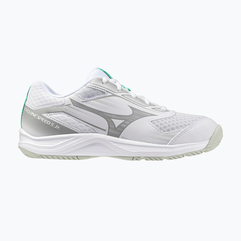 Kinder-Volleyballschuhe Mizuno Cyclone Speed 5 weiß/schwarz/frozen emerald