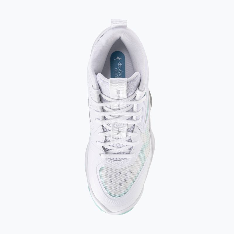 Damen-Volleyballschuhe Mizuno Wave Momentum Elite Mid weiß/blauer Farbton 5