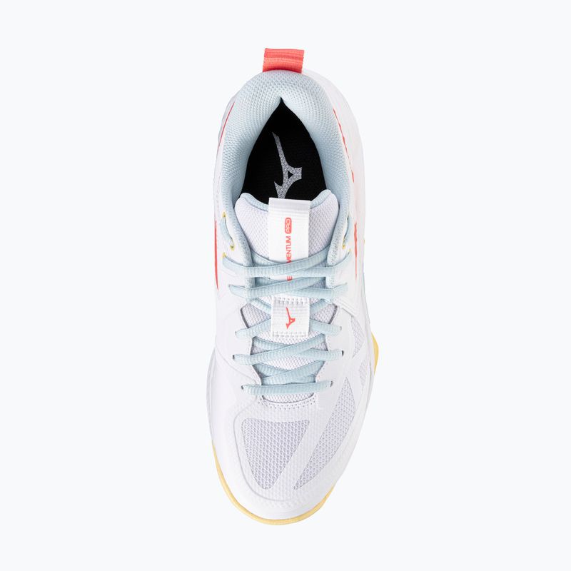 Damen Volleyballschuhe Mizuno Wave Momentum Pro weiß/calypso coral/pale banana 5