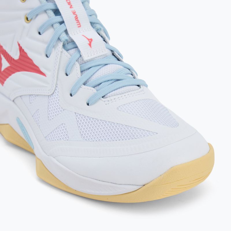 Damen Volleyballschuhe Mizuno Wave Momentum Pro Mid weiß/calypso coral/pale banana 7