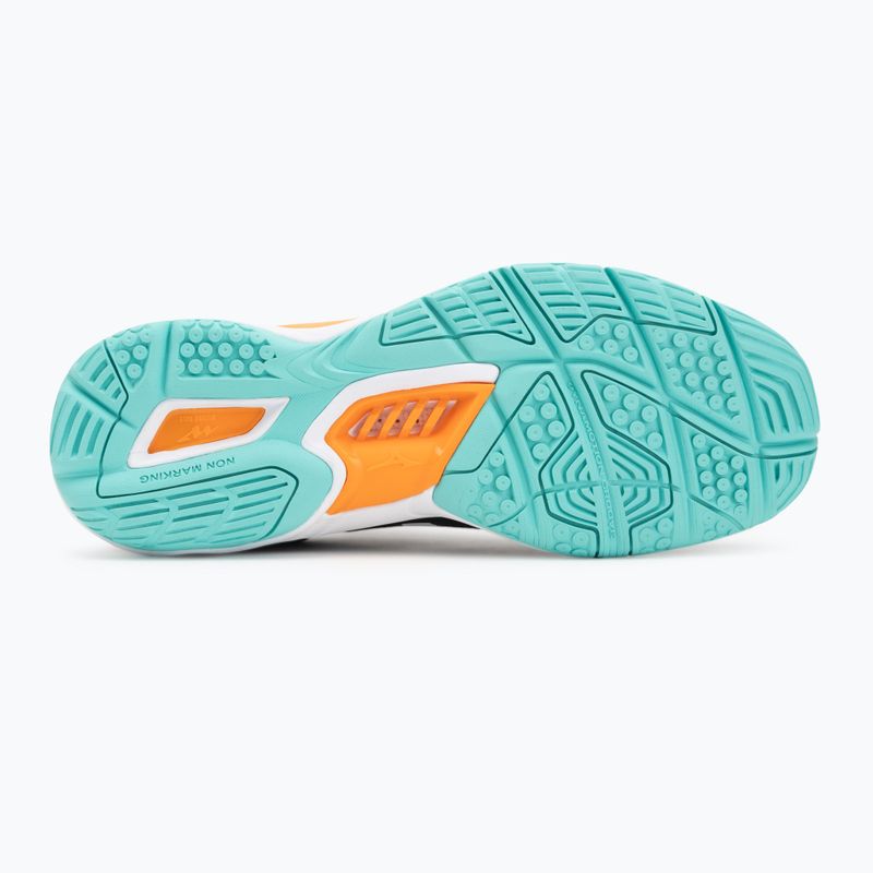 Mizuno Wave Stealth 6 Handballschuhe schwarz/tangelo/eisgrün 4