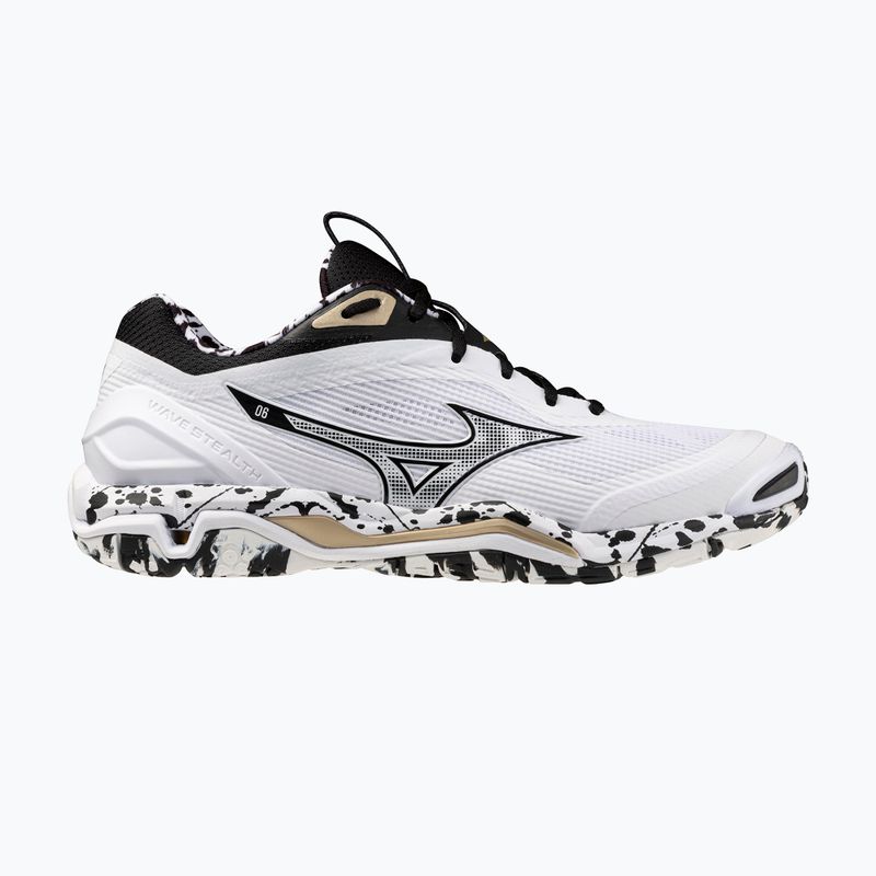 Handballschuhe Mizuno Wave Stealth 6 white/black/ge gold 8