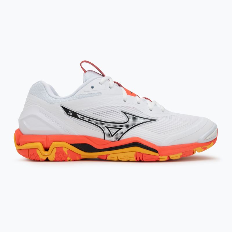 Mizuno Wave Stealth 6 Handballschuh weiß/feurige Koralle 2/Zitrus 2