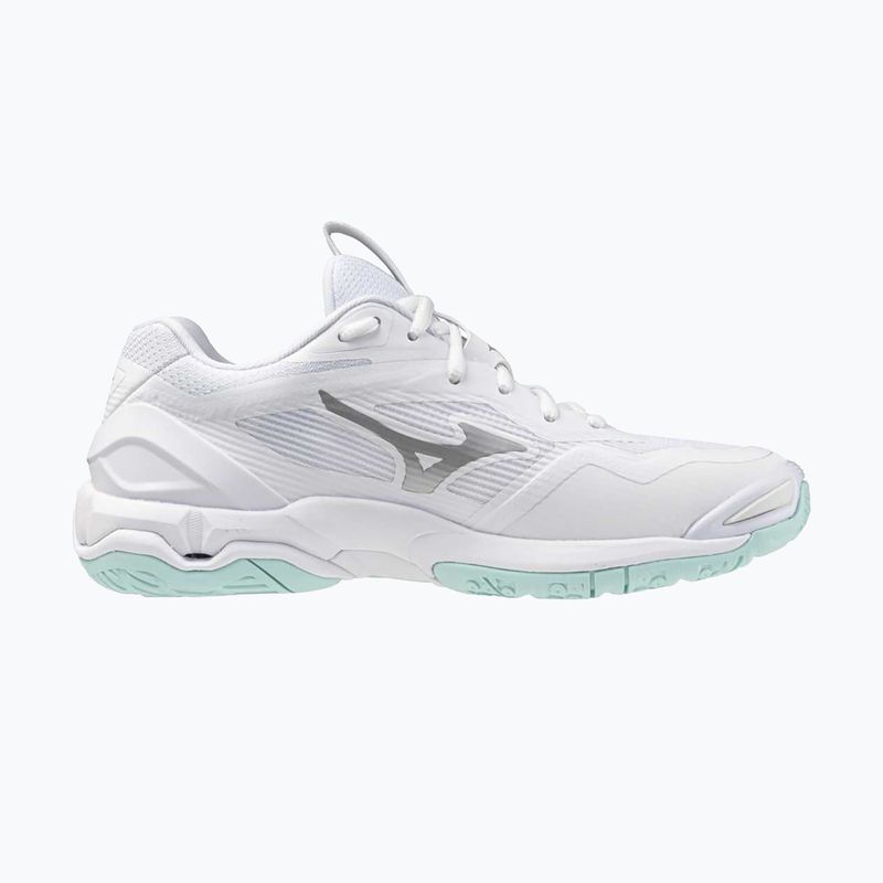 Damen Handballschuhe Mizuno Wave Stealth 6 weiß/blauer Farbton 9