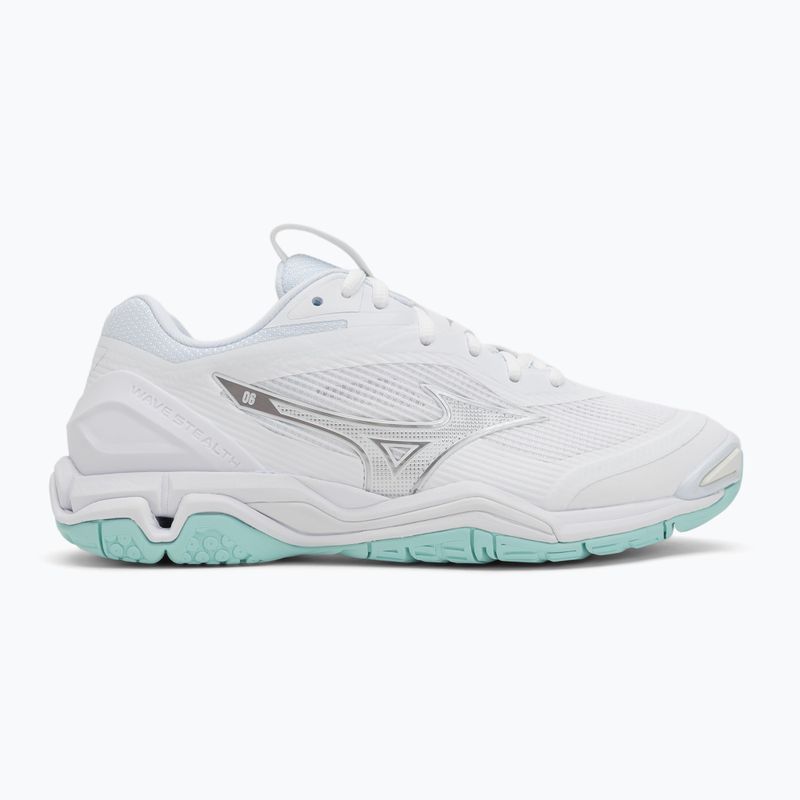 Damen Handballschuhe Mizuno Wave Stealth 6 weiß/blauer Farbton 2