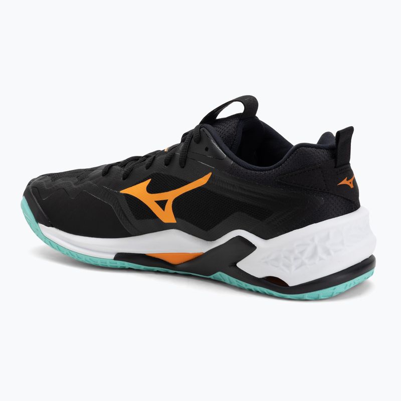 Mizuno Wave Stealth Neo 2 Handballschuhe schwarz/tangelo/eisgrün 3