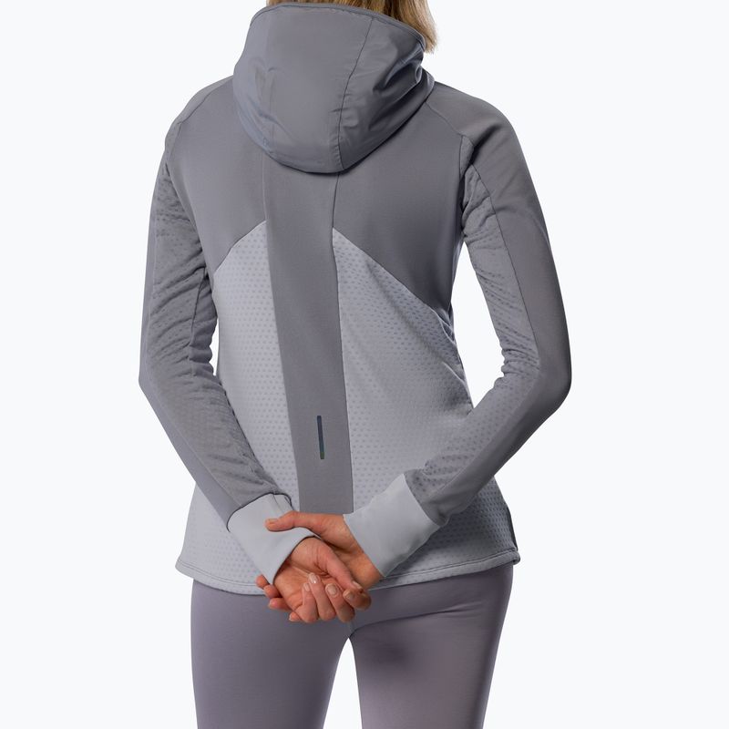 Women's Mizuno Active Warm Hybrid Full Zip Hooded quicksilver Laufjacke 3