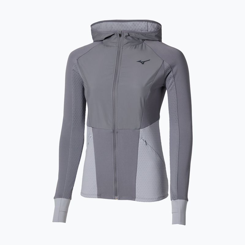 Women's Mizuno Active Warm Hybrid Full Zip Hooded quicksilver Laufjacke 5