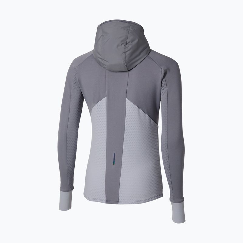 Women's Mizuno Active Warm Hybrid Full Zip Hooded quicksilver Laufjacke 6