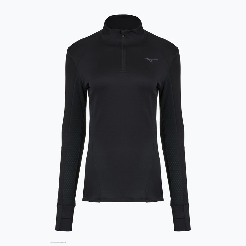 Damen Laufsweatshirt Mizuno Active Warm Half Zip schwarz