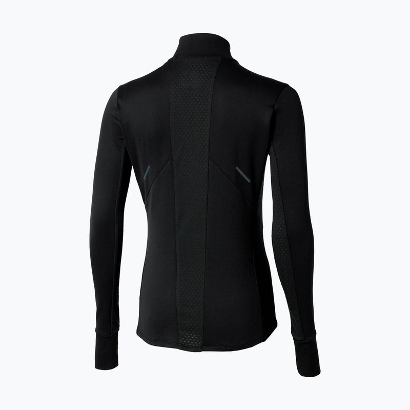 Damen Laufsweatshirt Mizuno Active Warm Half Zip schwarz 2