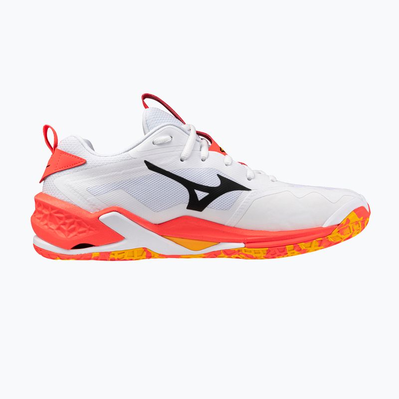 Mizuno Wave Stealth Neo 2 weiß/bläulich koralle 2/zitrus handball schuh 2