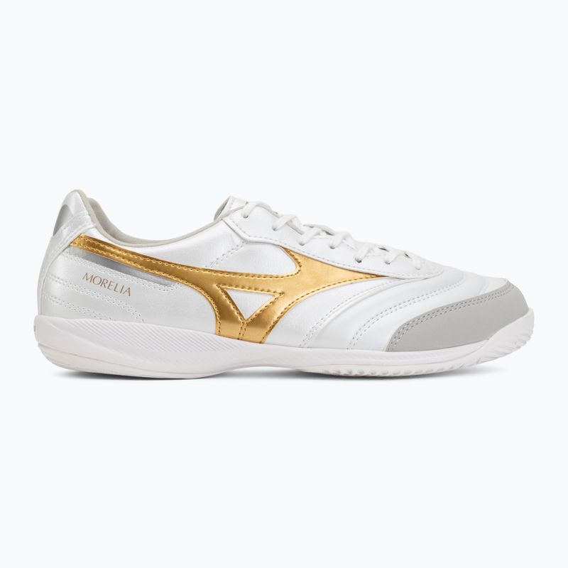 Fußballschuhe Mizuno Morelia Sala Pro IN white/football gold/galaxy silver 2