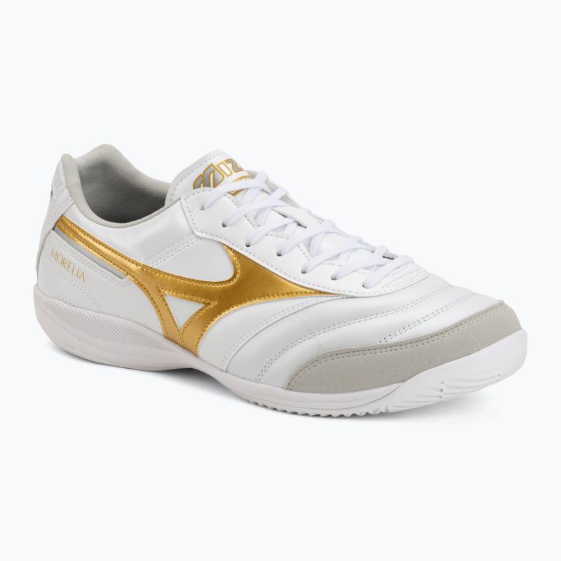 Fußballschuhe Mizuno Morelia Sala Elite IN white/football gold/galaxy silver