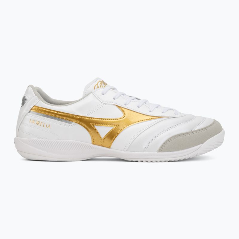 Fußballschuhe Mizuno Morelia Sala Elite IN white/football gold/galaxy silver 2