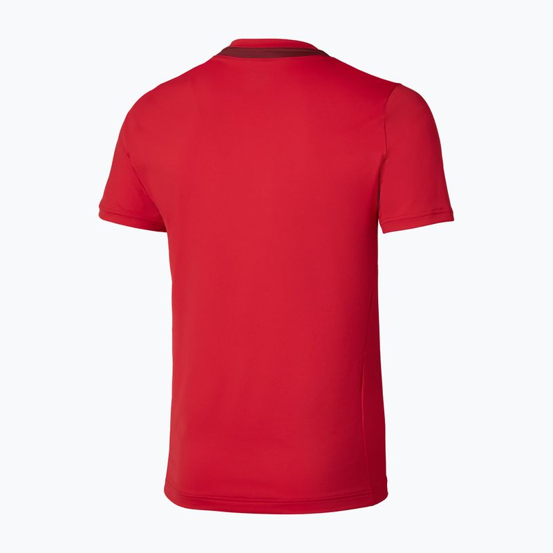 Herren-Tennis-T-Shirt Mizuno 62GAA001 Tee fiery red 2