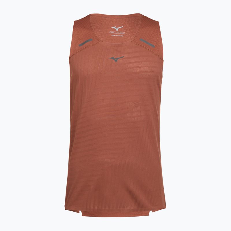 Herren-Laufshirt Mizuno Tech Light Tank copper brown