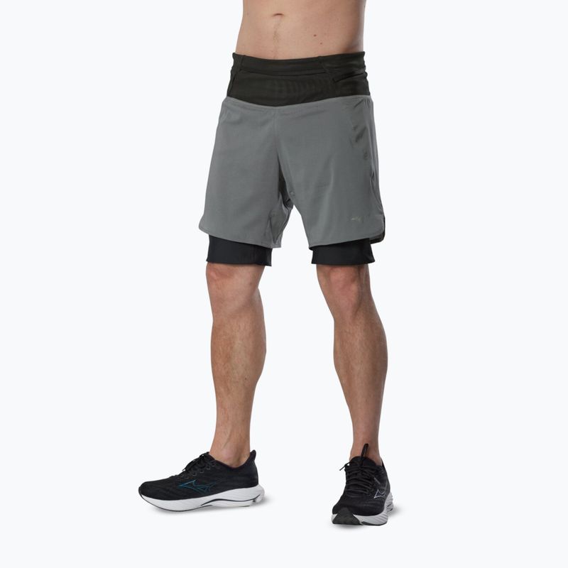Herren-Laufshorts Mizuno Trail Multipocket 2in1 lava smoke