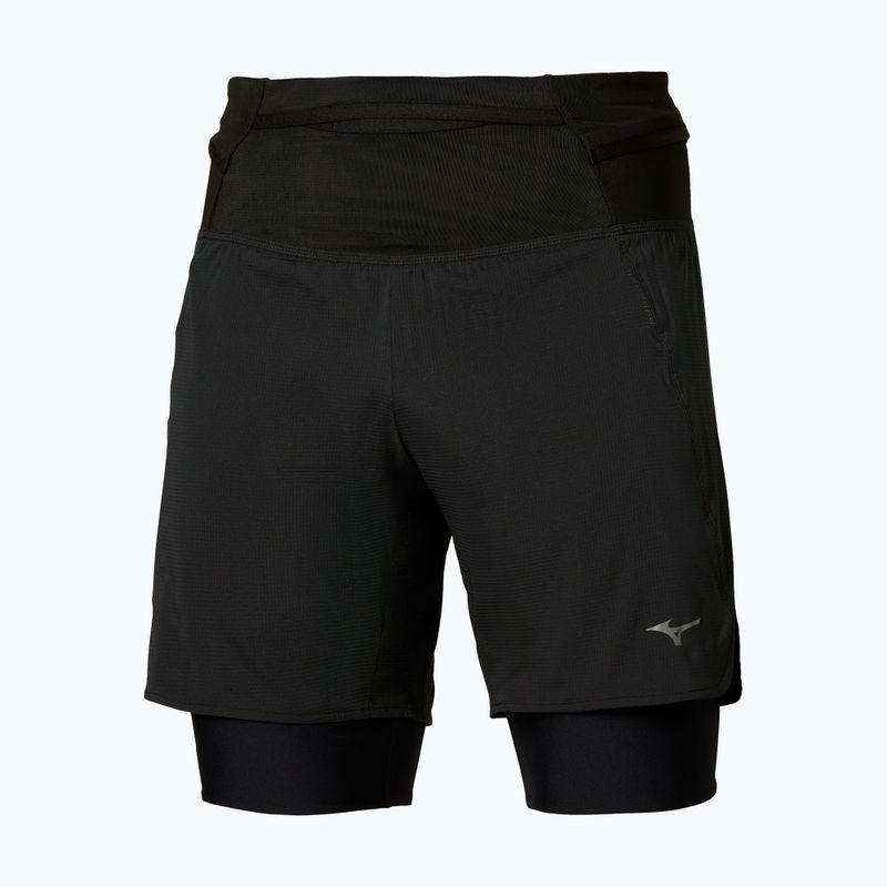 Herren-Laufshorts Mizuno Trail Multipocket 2in1 black
