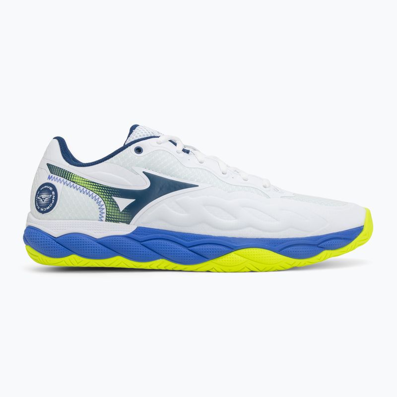 Herren-Tennisschuhe Mizuno Wave Enforce Court AC white/dazzling blue/lightning 2