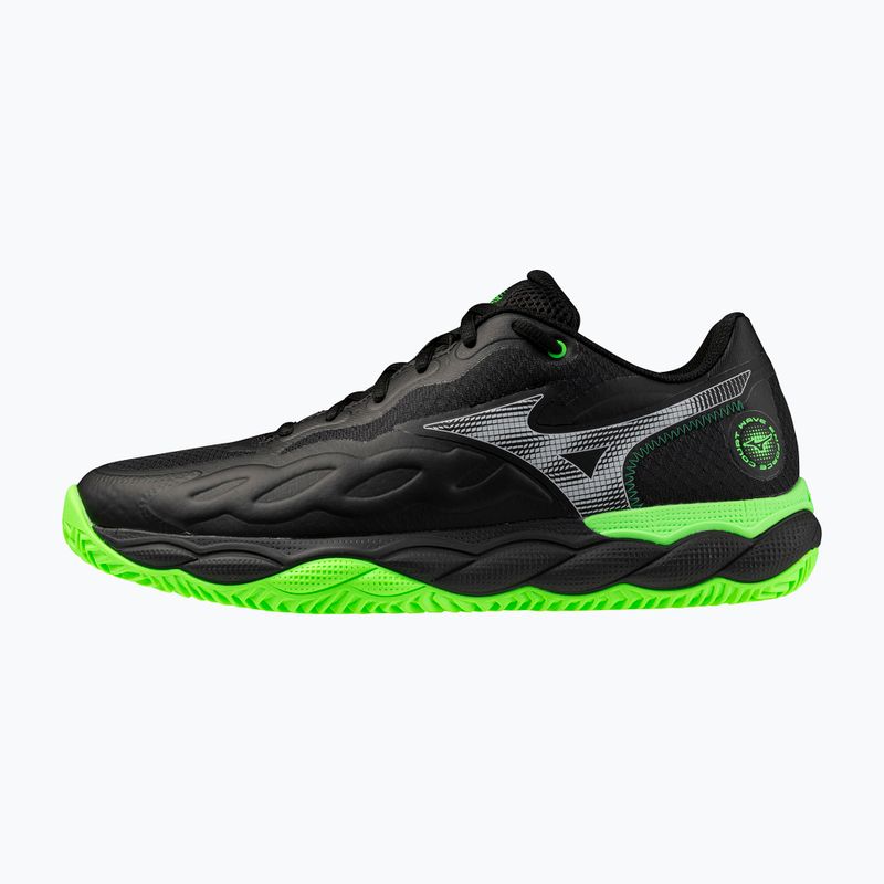 Padelschuhe Mizuno Wave Enforce Court Padel black/foliage green/glowing ap 2