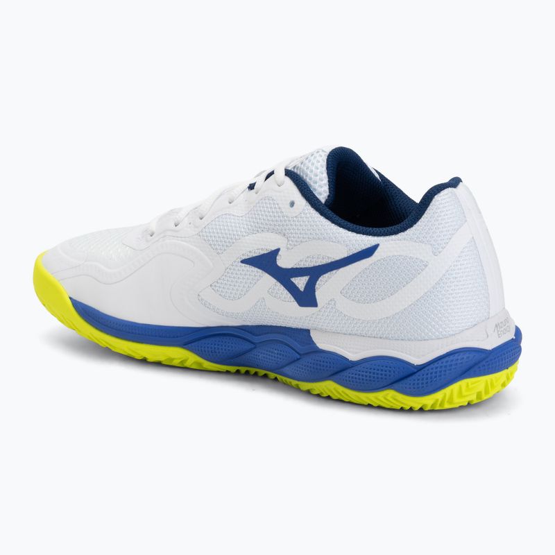 Herren-Tennisschuhe Mizuno Wave Enforce Court CC white/dazzling blue/lightning 3