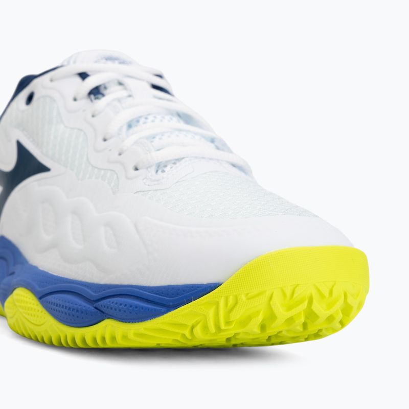 Herren-Tennisschuhe Mizuno Wave Enforce Court CC white/dazzling blue/lightning 7