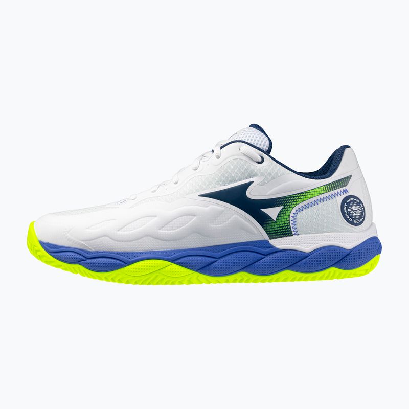 Herren-Tennisschuhe Mizuno Wave Enforce Court CC white/dazzling blue/lightning 2