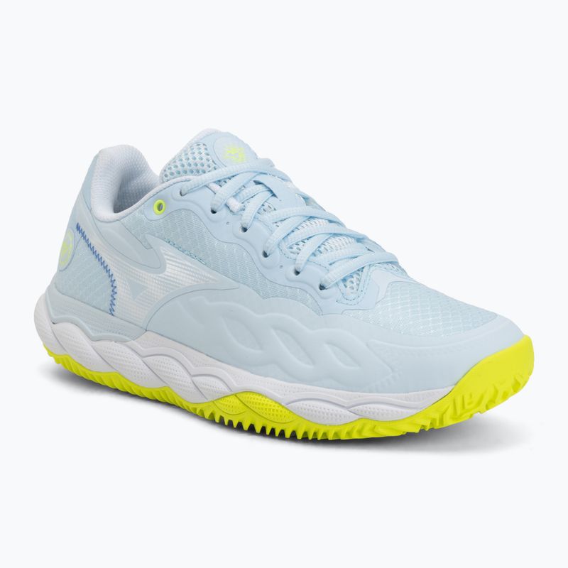 Damentennisschuhe Mizuno Wave Enforce Court CC W ice water/lightning yellow/ancient