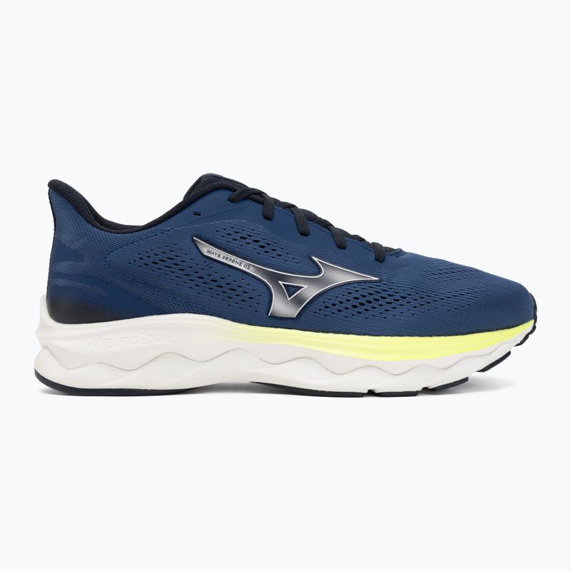 Herren-Laufschuhe Mizuno Wave Serene 2 estate blue/silver/lightning yellow 2