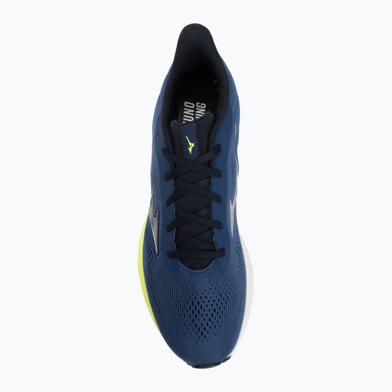 Herren-Laufschuhe Mizuno Wave Serene 2 estate blue/silver/lightning yellow 5