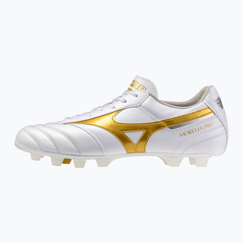 Fußballschuhe Mizuno Morelia II Pro FG white/football gold/galaxy silver