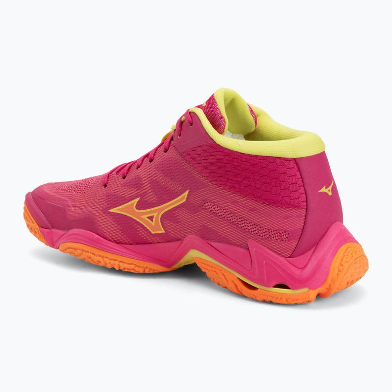 Volleyballschuhe Mizuno Wave Lightning Elite Mid pink tetra/fortune yellow/light 3
