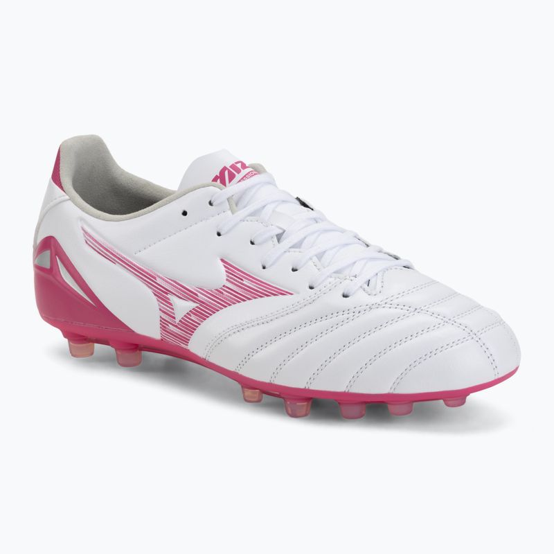 Fußballschuhe Mizuno Morelia Neo IV Pro AG white/fuchsia purple/fuchsia purple