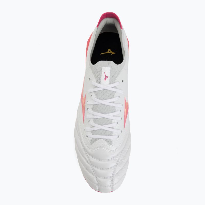 Fußballschuhe Mizuno Morelia Neo IV Beta Elite FG white/pink tetra/fuchsia purple 5
